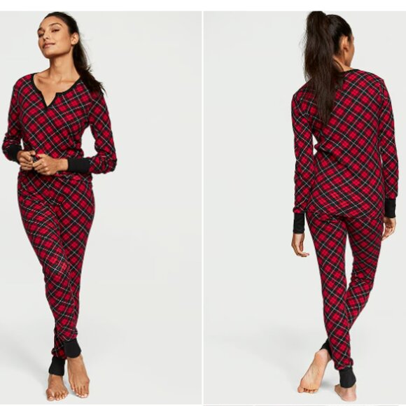 Just In! VS L Thermal Long Pajama Set Adorable Plaid Checkered PJ P.J. NWT - Picture 1 of 8